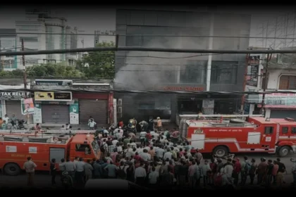 Massive fire in Haldwani's diagnostic center, 3 vehicles burnt to ashes